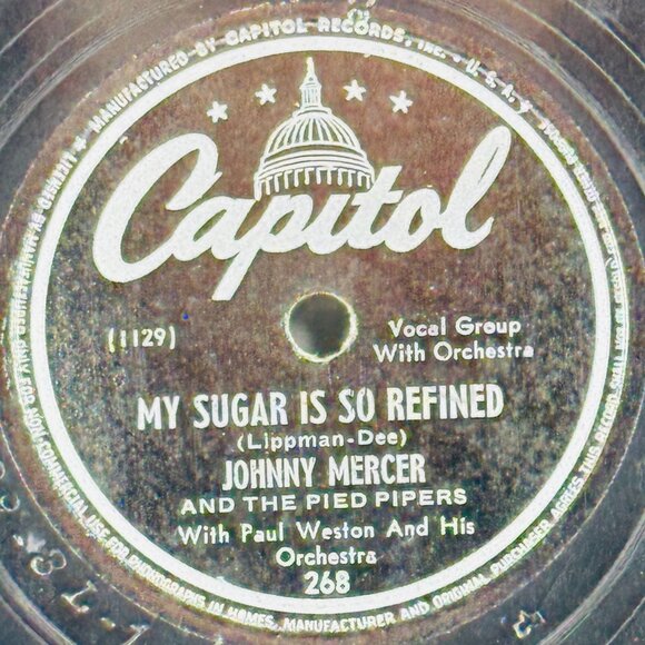 Johnny Mercer With Paul Weston & His Orchestra - Ugly Chile - 268 Capitol 78 RPM - Picture 3 of 4